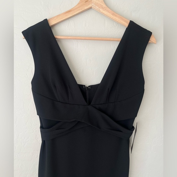 Bebe Little Black Dress with Plunging Deep V Neckline black 4 NEW - Picture 12 of 14